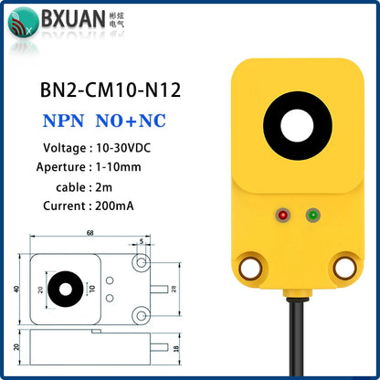 Ring proximity switch sensor 12-24VDC IP67 waterproof Inductive type Detecting metal count NPN or PNP