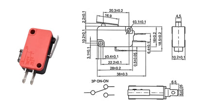 5/10pcs Micro SPDT On Off Momentary Switch Travel Limit Switch 1NO1NC Roller Lever V-15 V-151 V-152 V-153 V-154 V-155 V-156-1C25