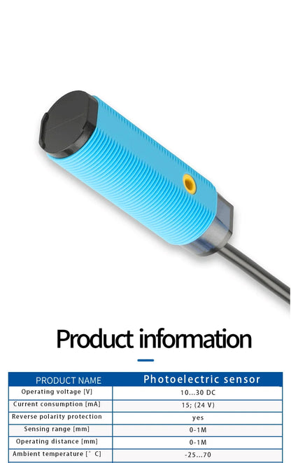 Long Range Sensing Range 1M Photoelectric proximity switch sensor 10-30V DC NPN PNP NO IP67 waterproofNC