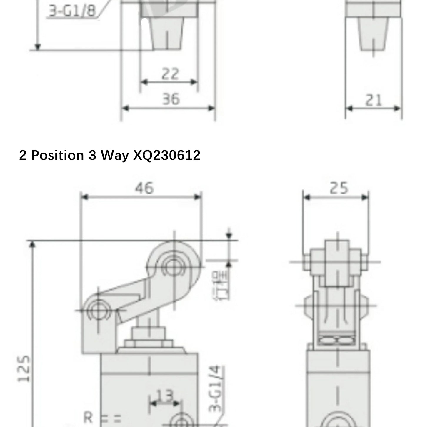 Xinyi type XQ230410 XQ25061 230610 250410 Two Position Three Way Top Stem Valve Pneumatic Mechanical Valve