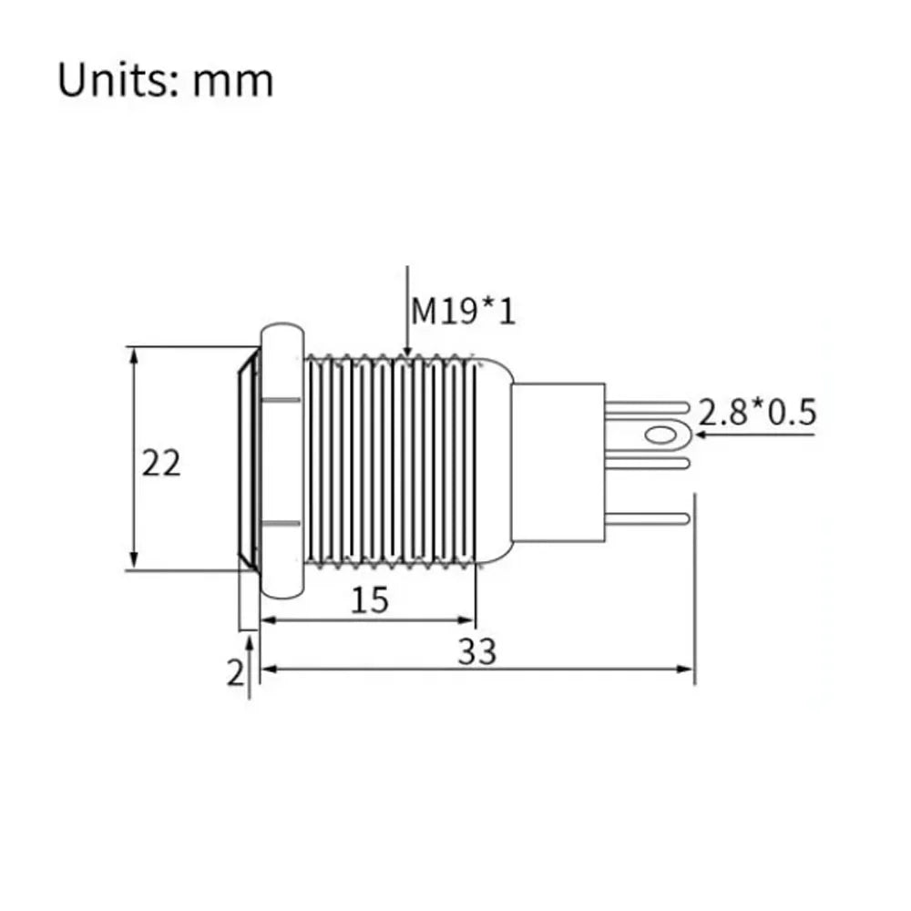 5pcs 16mm 19mm 22mm Metal Push Button Switch Momentary Latching Led Light Flat Head Red Blue Green Yellow White 5V 12V 24V 220V