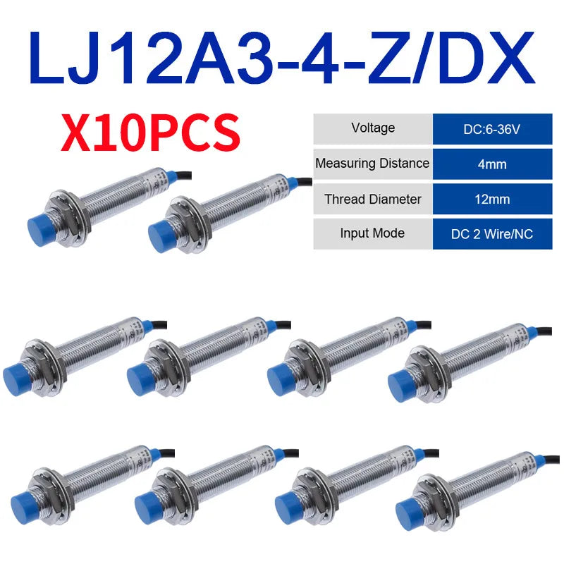 10PCS LJ12A3-4 BX/BY/AX/AY J-DZ/EZ Inductive Proximity Switch LJ12A3-2 BX NPN PNP Sensor NO NC DC5~36V 4mm Detection Distance