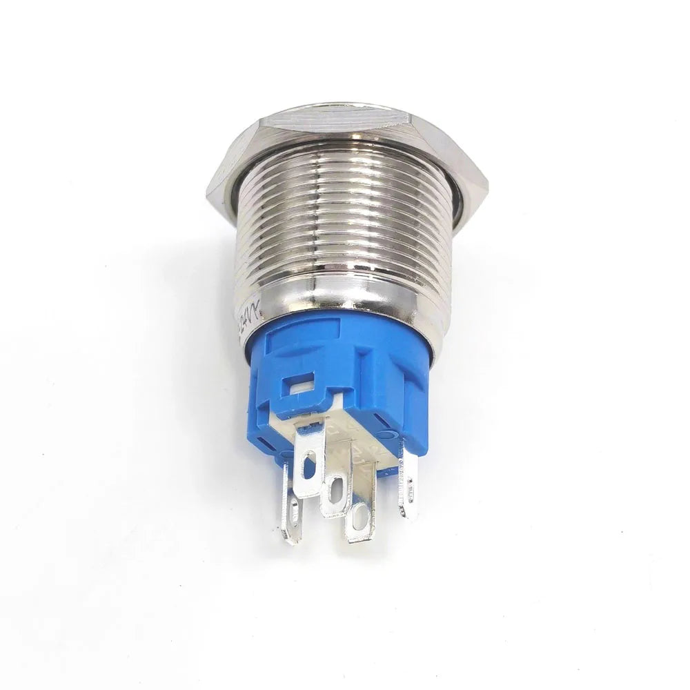 Botón Pulsador Metálico (10 pzas) 16/19/22mm, Momentáneo/Enclavable, LED, 3V-220V, Arranque/Paro