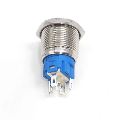 10pcs Momentary Switch 12v Metal Push Button Latching 16mm 19mm 22mm Red Blue LED Light Start Stop PC Power 3v 5v 6v 24v 220v