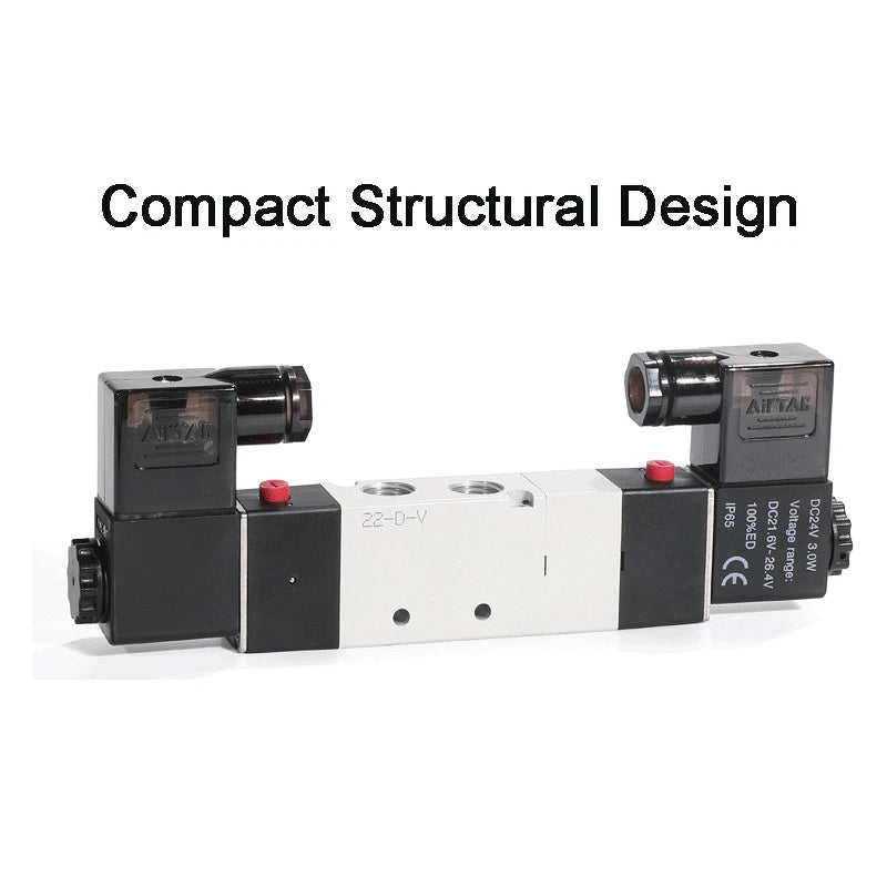 AirTAC 4V130C-06 4V230C-08 4V330C-10 4V430C-15 Pneumatic Air Solenoid Valve 5 Port 3 Position Way Reversing  12V 24V 110V 220V