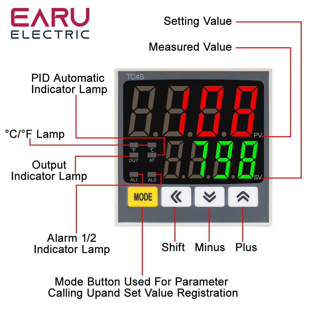 New Intelligen Digital PID Thermostat SSR Relay Voltage Output Universal Input Heating Cool ing Temperature Controller Regulator