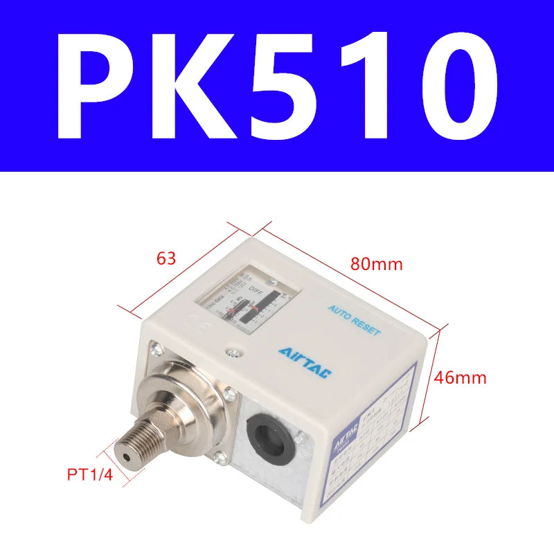Presostato Controlador de Presión PK503 / PK506 / PK510 (opción con conector de manguera)
