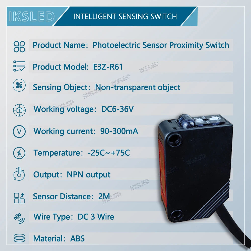 E3Z-R61 Photoelectric Switch DC 12~24V Diffuse Reflection Infrared Switch Diffuse Reflective Sensor