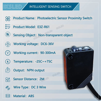 E3Z-R61 Photoelectric Switch DC 12~24V Diffuse Reflection Infrared Switch Diffuse Reflective Sensor