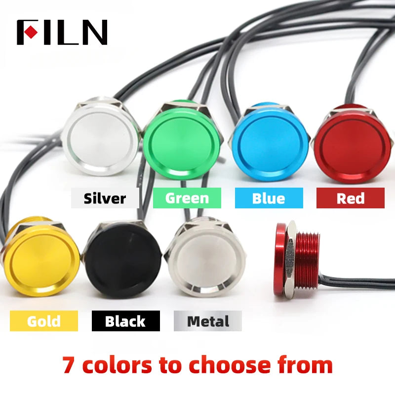 FILN Piezo Push Button Switch Waterproof IP68 16mm 19mm 22mm Industrial Medical Marine  Protection Pulse Output Touch Switch