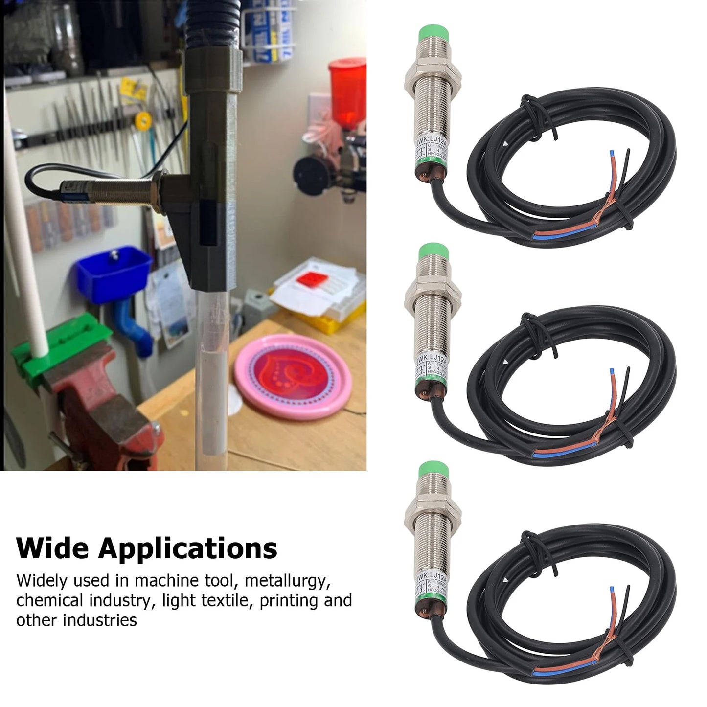 5 Pcs Inductive Proximity Sensor M12 Approach Sensor NPN NC IP65 Waterproof Inductive Proximity Switch 6-36VDC