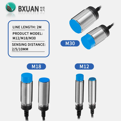 M30 Inductive proximity switch sensor Flush 10-30VDC 10mm detection distance PNP or NPN