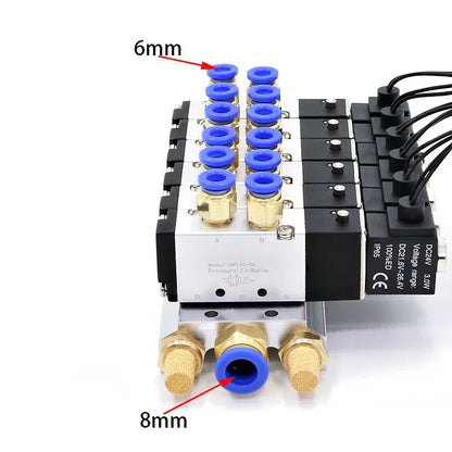 Pneumatic Solenoid Valve 4V110-06 Manifold Stations Multi-way Combination DC12V 24V AC220V 5 port 2 position Solenoid Valves