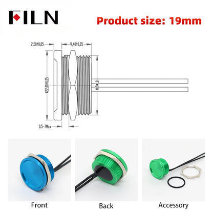 Botón Pulsador Piezoeléctrico FILN IP68, 16/19/22mm, Salida por Pulso, Industrial/Médico/Marino