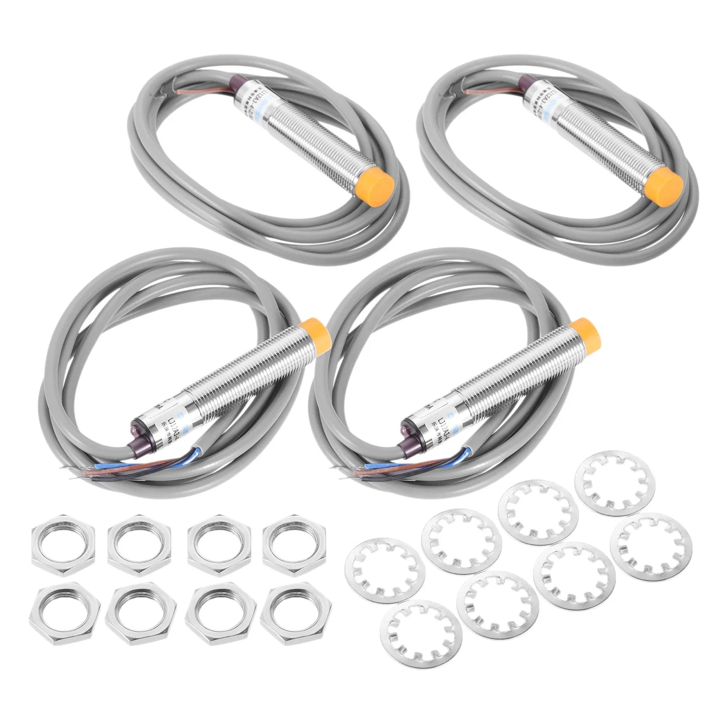 4Pcs Inductive Proximity Sensor M12 Normally Open Detection Approach Switch 4mm Detecting Distance NPN NO DC6V-36V LJ12A3-4-Z/BX