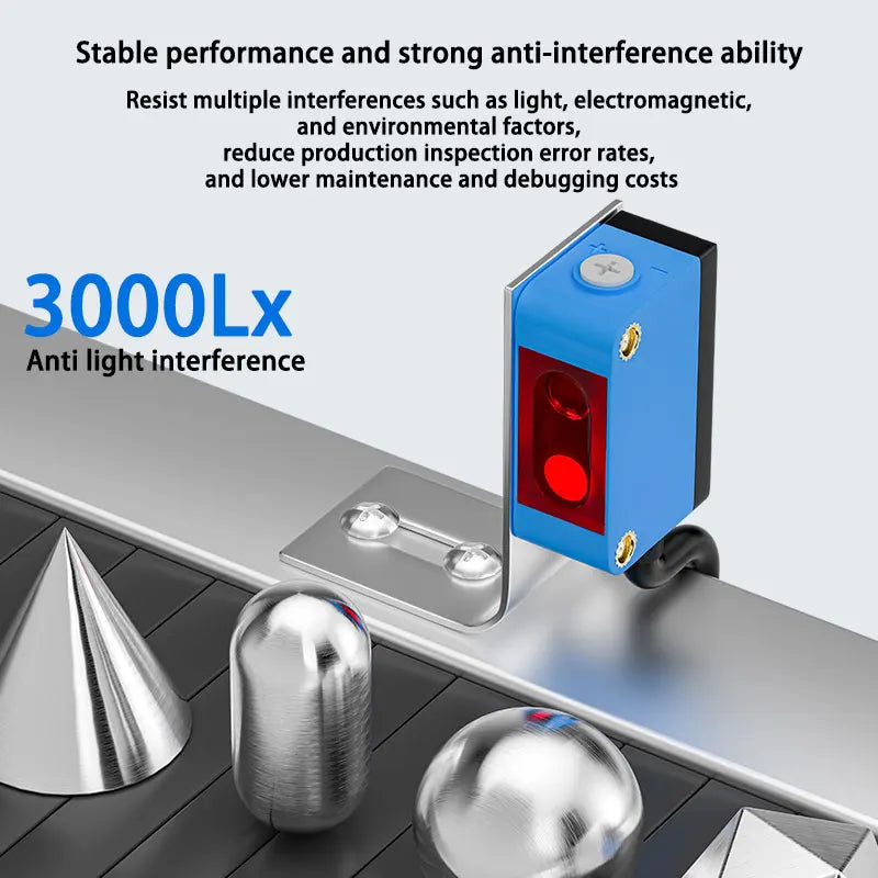 10-300mm Sensing Distance Infrared Diffuse Reflection BackgroundPNP/NPN NO/NC IP67 Optical Sensor DC10-30V Adjustable