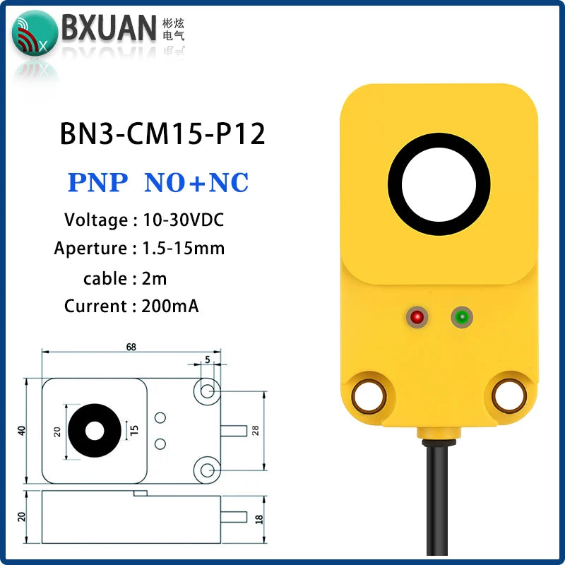Ring proximity switch sensor 12-24VDC IP67 waterproof Inductive type Detecting metal count NPN or PNP