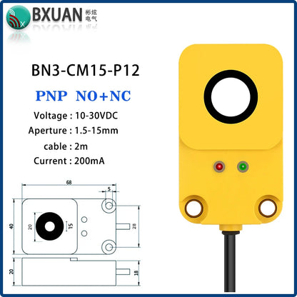 Ring proximity switch sensor 12-24VDC IP67 waterproof Inductive type Detecting metal count NPN or PNP
