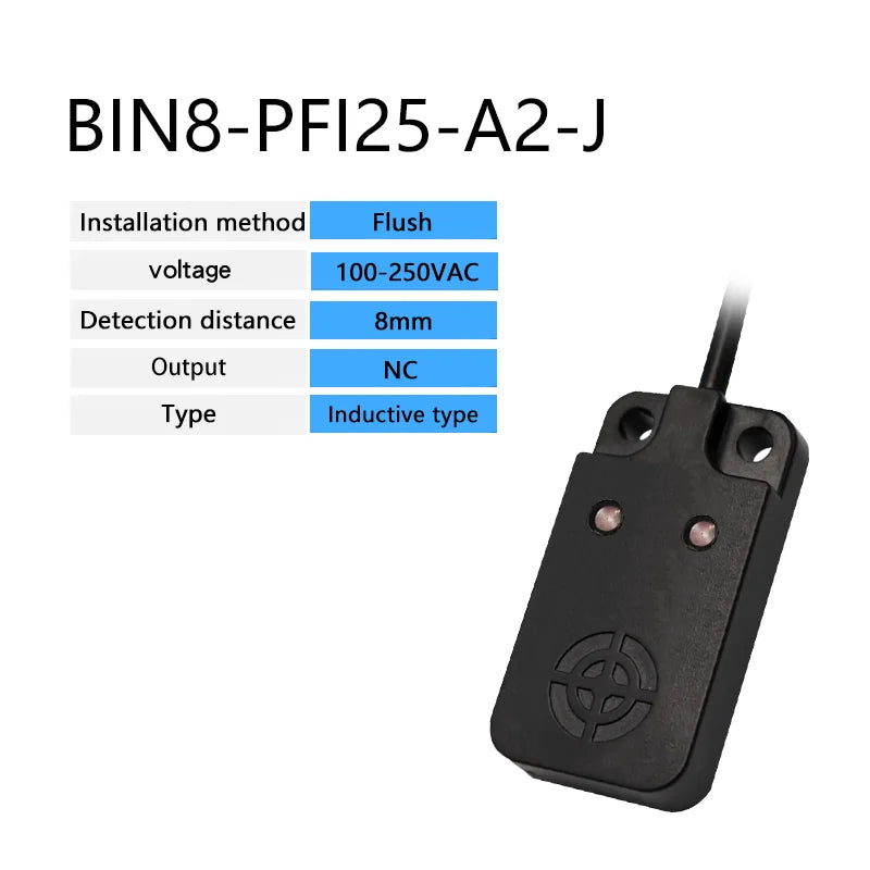 PFI25-8DN 12-24VDC/100-250VAC NPN PNP 8mm sensing range Rectangular Flat-type Inductive Proximity Switche Sensor