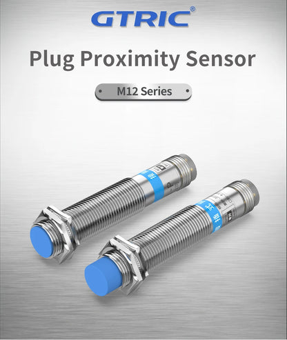 GTRIC Connector Type Inductive Proximity Switch Sensor NPN PNP M12 Pluggable Serie DC 6-36V AC 90-220V Sensing Distance 2mm 4mm