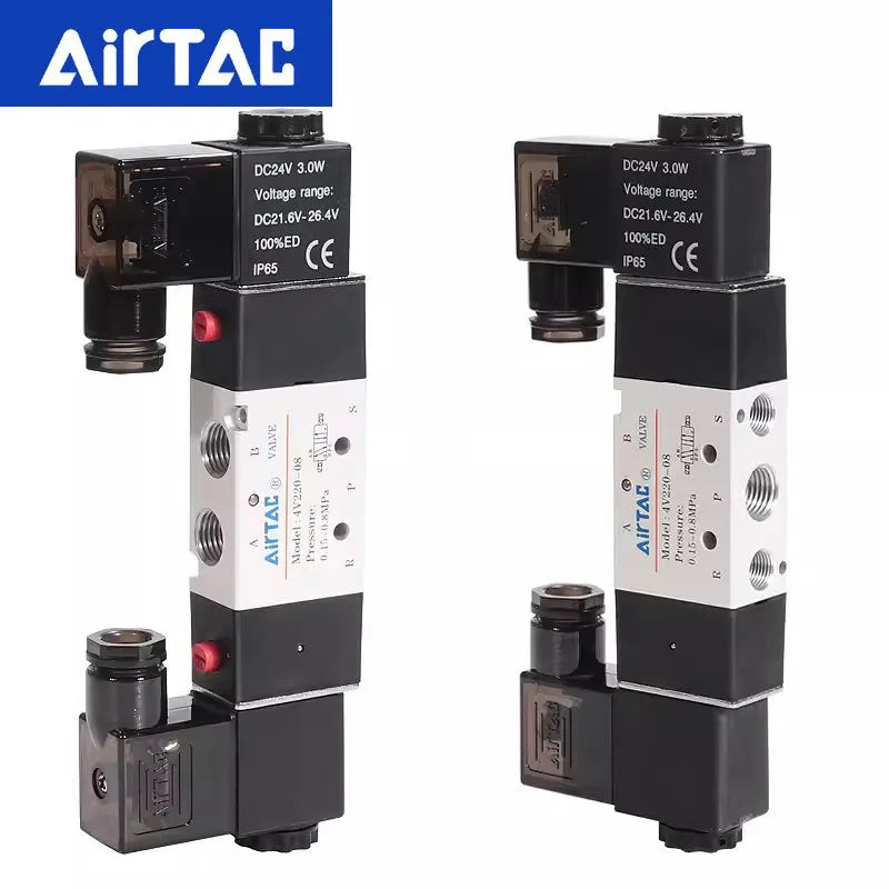 AirTAC 4V120-06 4V220-08 4V320-10 4v420-15 Solenoid Valve Air Valve Two Position Five Way Reversing Valve 12V 24V 110V 220V