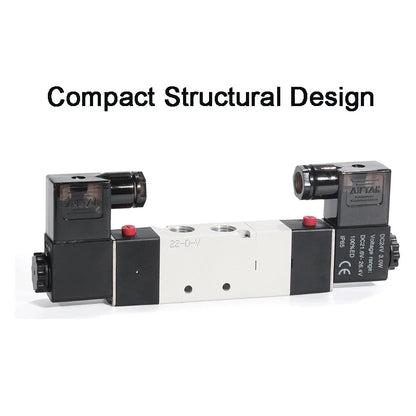 AirTAC 4V130C-06 4V230C-08 4V330C-10 4V430C-15 Pneumatic Air Solenoid Valve 5 Port 3 Position Way Reversing  12V 24V 110V 220V