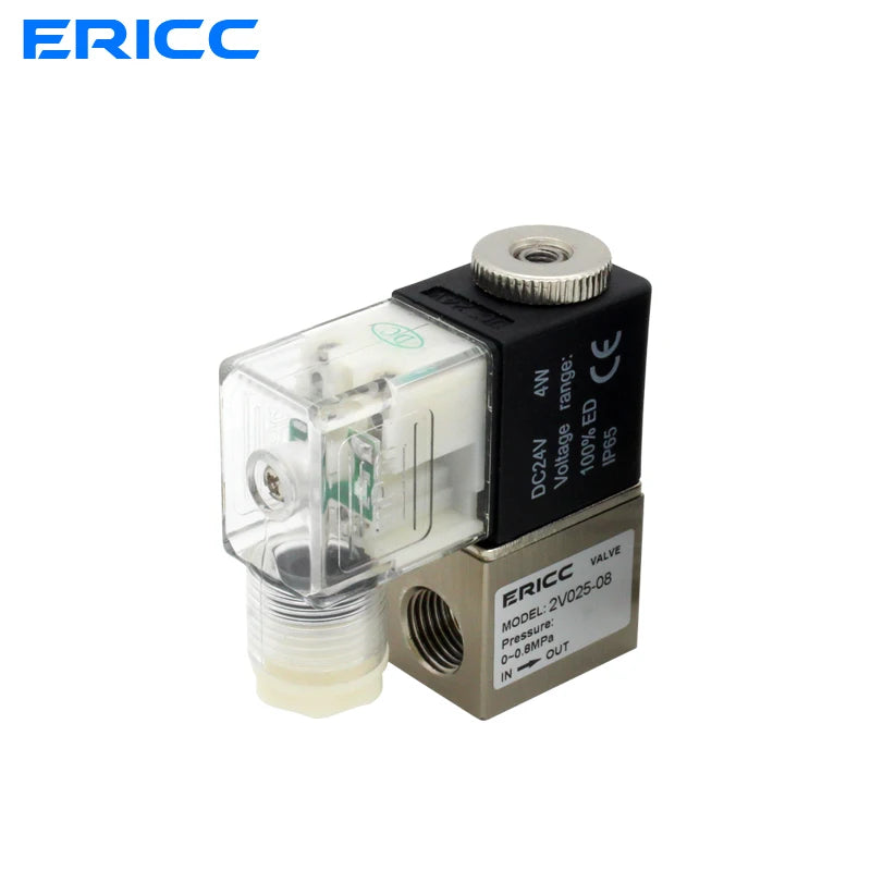 2V025-08 Normally Open 12V 24V 220V 1/4" BSP 2 Way 2 Position Air Solenoid Valve 2V025-08 Pneumatic Control Valve