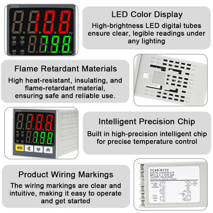 New Intelligen Digital PID Thermostat SSR Relay Voltage Output Universal Input Heating Cool ing Temperature Controller Regulator