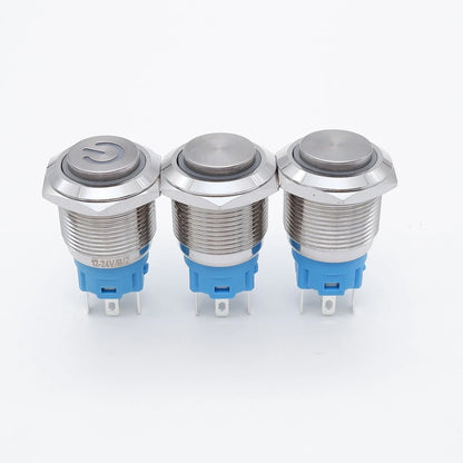 10pcs 16mm 19mm 22mm Metal Push Button Switch with Fixed PC Power Supply Switches Car Engine Momentary Latching LED 5v 12v 220v