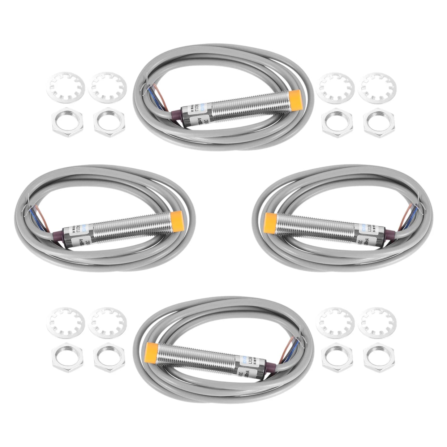 4Pcs Inductive Proximity Sensor M12 Normally Open Detection Approach Switch 4mm Detecting Distance NPN NO DC6V-36V LJ12A3-4-Z/BX