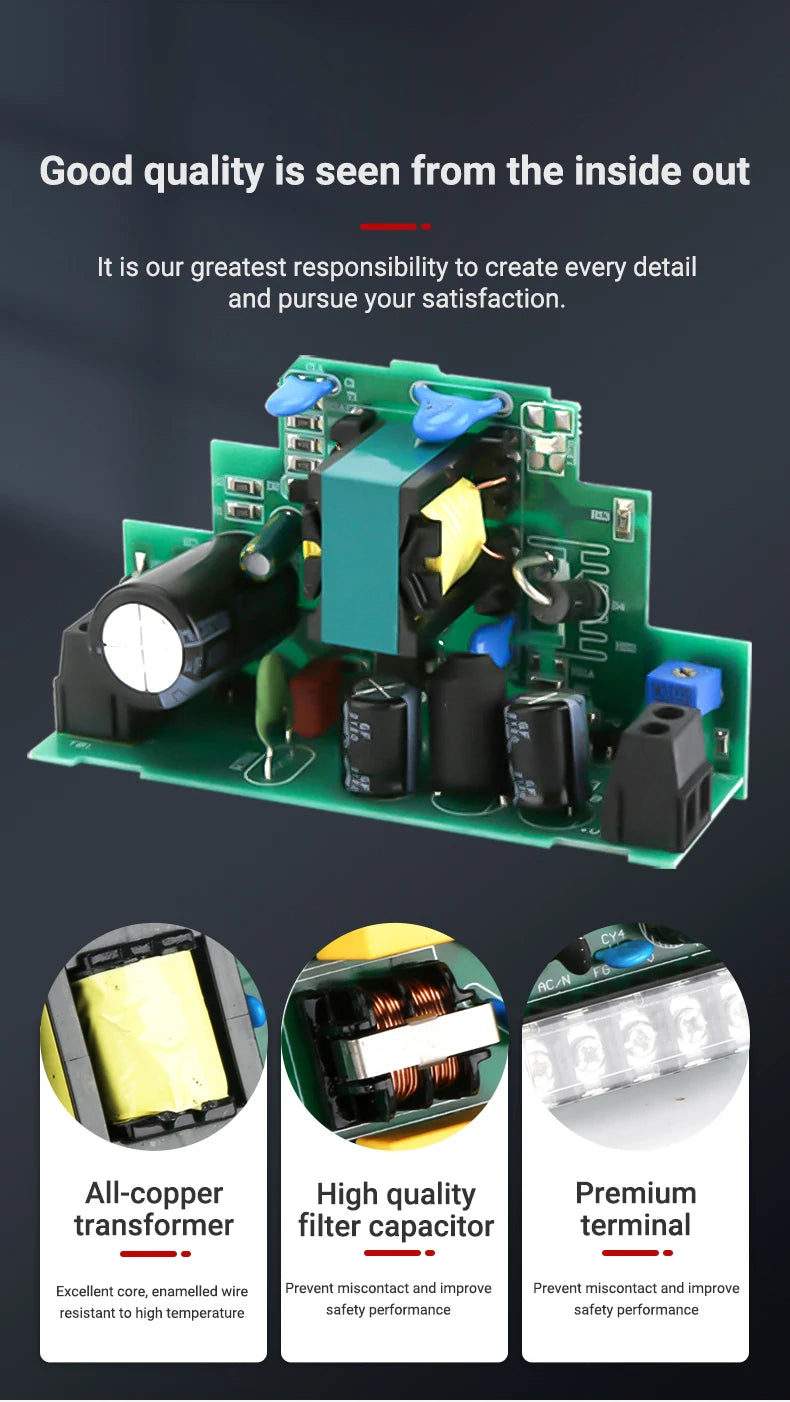 HDR-15 Series 15W Ultrathin Switching Power Supply with DC 5V/12V/24V/48V Outputs 100-240VAC Input DIN Rail Mounting