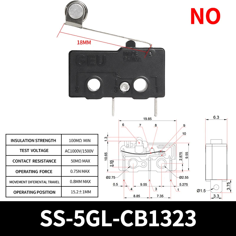 10/50/100PCS Micro Limit Switch with Open/Close Function - Durable Snap Action for Home Appliances and Equipment