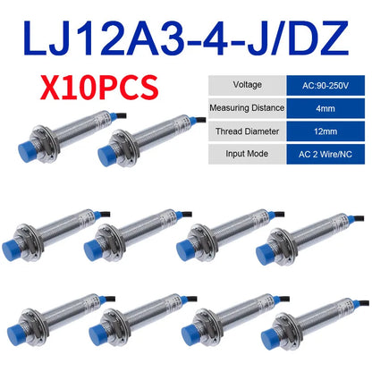 10PCS LJ12A3-4 BX/BY/AX/AY J-DZ/EZ Inductive Proximity Switch LJ12A3-2 BX NPN PNP Sensor NO NC DC5~36V 4mm Detection Distance