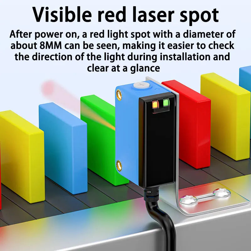 10-300mm Sensing Distance Infrared Diffuse Reflection BackgroundPNP/NPN NO/NC IP67 Optical Sensor DC10-30V Adjustable