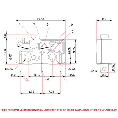 10/50/100PCS Micro Limit Switch with Open/Close Function - Durable Snap Action for Home Appliances and Equipment