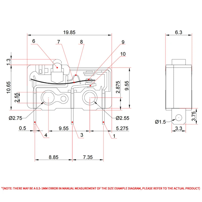 10/50/100PCS Micro Limit Switch with Open/Close Function - Durable Snap Action for Home Appliances and Equipment
