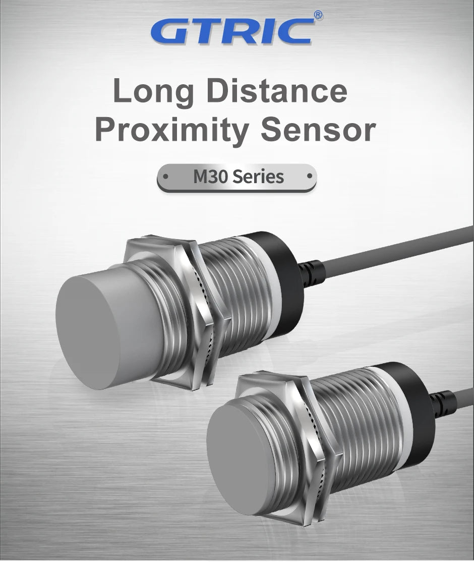 GTRIC M30 Long Distance Proximity Sensors 12-24V DC NPN PNP Sensing Range 20mm 25mm 40mm Industrial Non-contact Inductive Switch