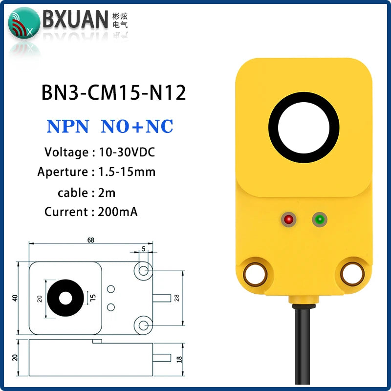 Ring proximity switch sensor 12-24VDC IP67 waterproof Inductive type Detecting metal count NPN or PNP