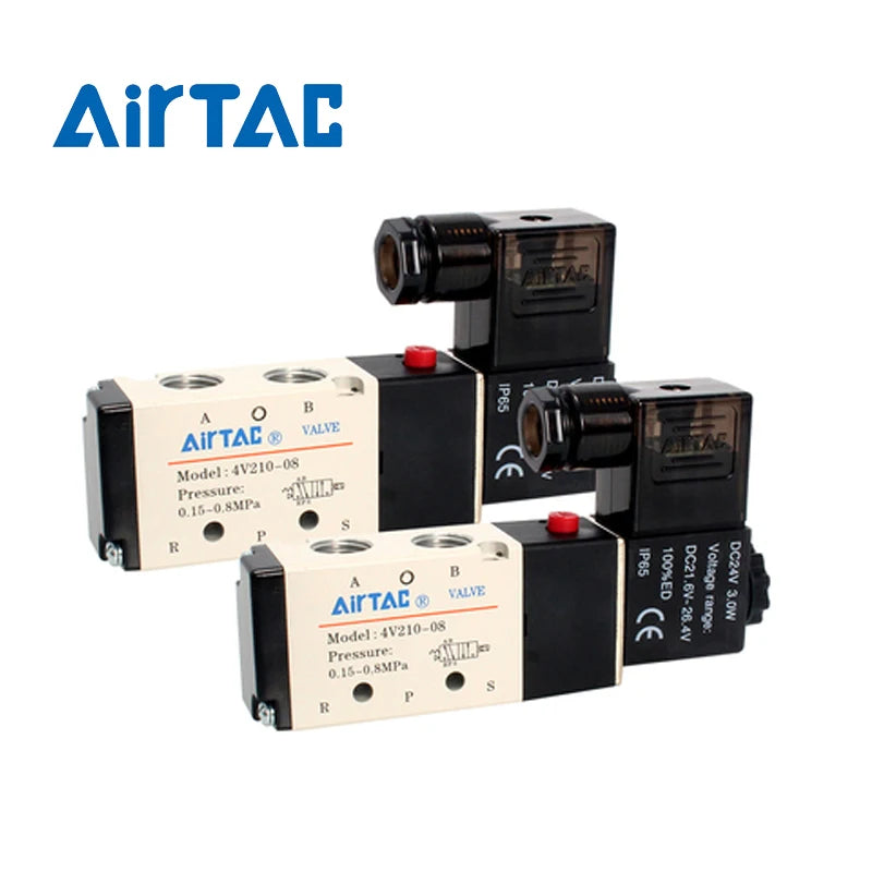 4v210-08 Original AirTac Brand Pneumatic Electric Solenoid Valve Directional Control Air Magnetic Valve DC 12V 24V 220V 4v210