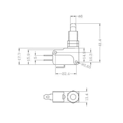 5pcs V-16-1CQ Limit Micro Fretting Switch Plug Panel Type Point Action / Stroke Travel Switches M10 Mounting Size