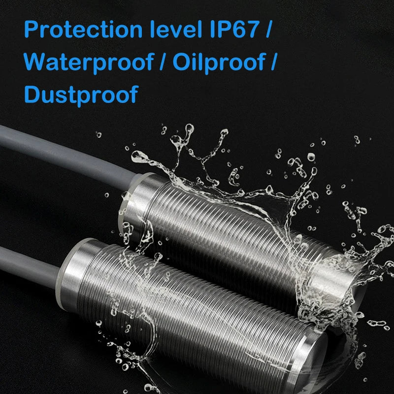 M18 all-metal sensing surface proximity switch sensor three-wire 24V stainless steel integrated pipe piece NPN open type PNP