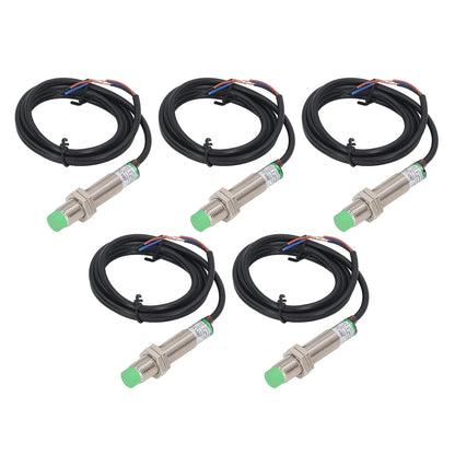 5 Pcs Inductive Proximity Sensor M12 Approach Sensor NPN NC IP65 Waterproof Inductive Proximity Switch 6-36VDC