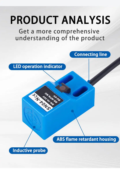 BXUAN SN04 Square Inductive Proximity Switch NPN NO PNP NO 4mm Inductive Sensor