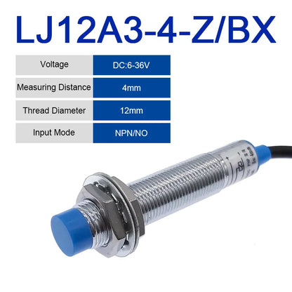 10PCS Inductive Proximity Switch LJ12A3-4 BX BY AX AY LJ12A3-4-J/EZ NPN Z/CY  PNP Sensor NO NC DC6~36V 4mm Detection Distance