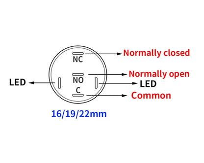 10pcs 16mm 19mm 22mm Metal Push Button Switch with Fixed PC Power Supply Switches Car Engine Momentary Latching LED 5v 12v 220v