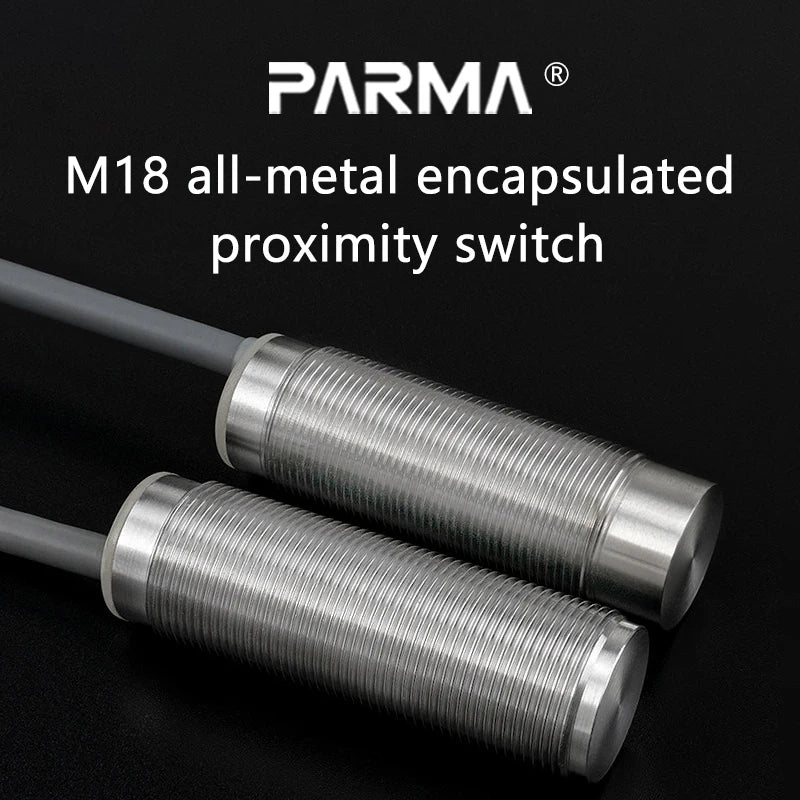 M18 all-metal sensing surface proximity switch sensor three-wire 24V stainless steel integrated pipe piece NPN open type PNP