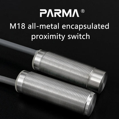 M18 all-metal sensing surface proximity switch sensor three-wire 24V stainless steel integrated pipe piece NPN open type PNP