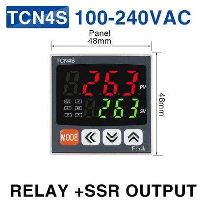 Digital Thermostat SSR+RELAY Output Universal Input TC4S TC4H TC4M PID Temperature Controller Regulator SSR Relay 110VAC 220V