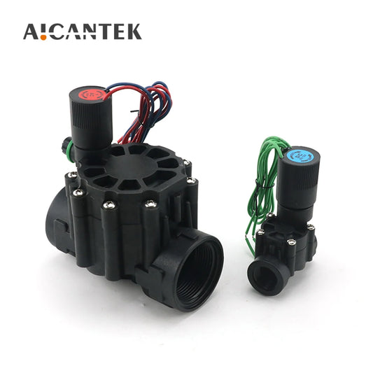 Electroválvula Solenoide Normalmente Cerrada DN15/DN20/DN25 (1/2"-1"), Nylon, 12VDC/220VAC, para Riego