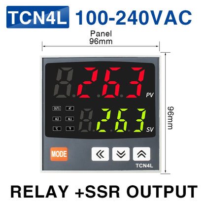 Digital Thermostat SSR+RELAY Output Universal Input TC4S TC4H TC4M PID Temperature Controller Regulator SSR Relay 110VAC 220V